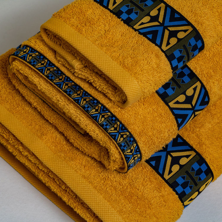 Εικόνα για Βαμβακερή Χειροποίητη Πετσέτα Perrin ΚίτρινηΠετσέτα Προσώπου 50x100