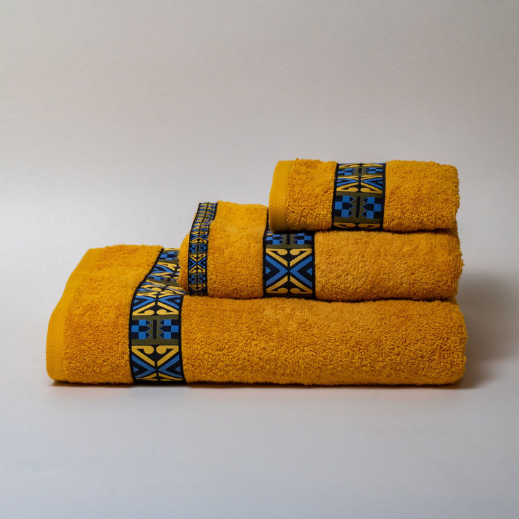 Εικόνα για Βαμβακερή Χειροποίητη Πετσέτα Perrin ΚίτρινηΣετ Πετσέτες 30x50 - 50x100 - 80x150