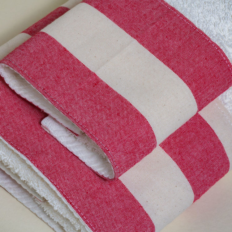 Εικόνα για Βαμβακερή Χειροποίητη Πετσέτα Marine Stripe Red ΛευκήΠετσέτα Προσώπου 50x100