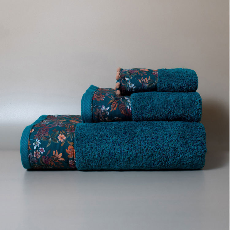 Εικόνα για Βαμβακερή Χειροποίητη Πετσέτα Wilma ΠετρόλΣετ Πετσέτες 30x50 - 50x100 - 80x150