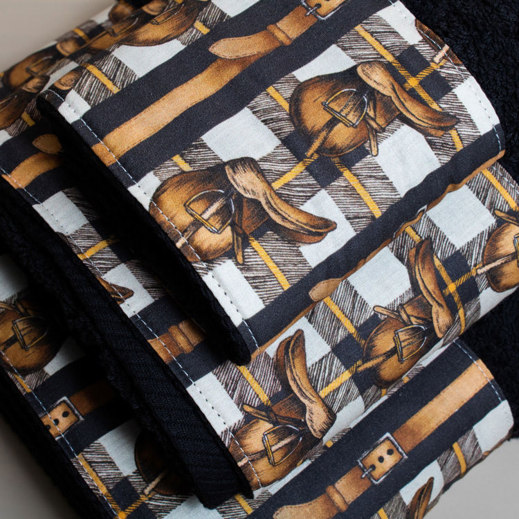 Εικόνα για Βαμβακερή Χειροποίητη Πετσέτα Horsie ΜαύρηΠετσέτα Προσώπου 50x100