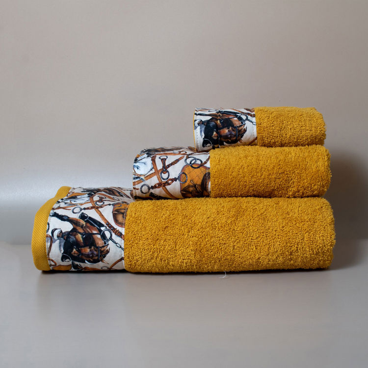 Εικόνα για Βαμβακερή Χειροποίητη Πετσέτα Horsie ΚίτρινηΣετ Πετσέτες 30x50 - 50x100 - 80x150