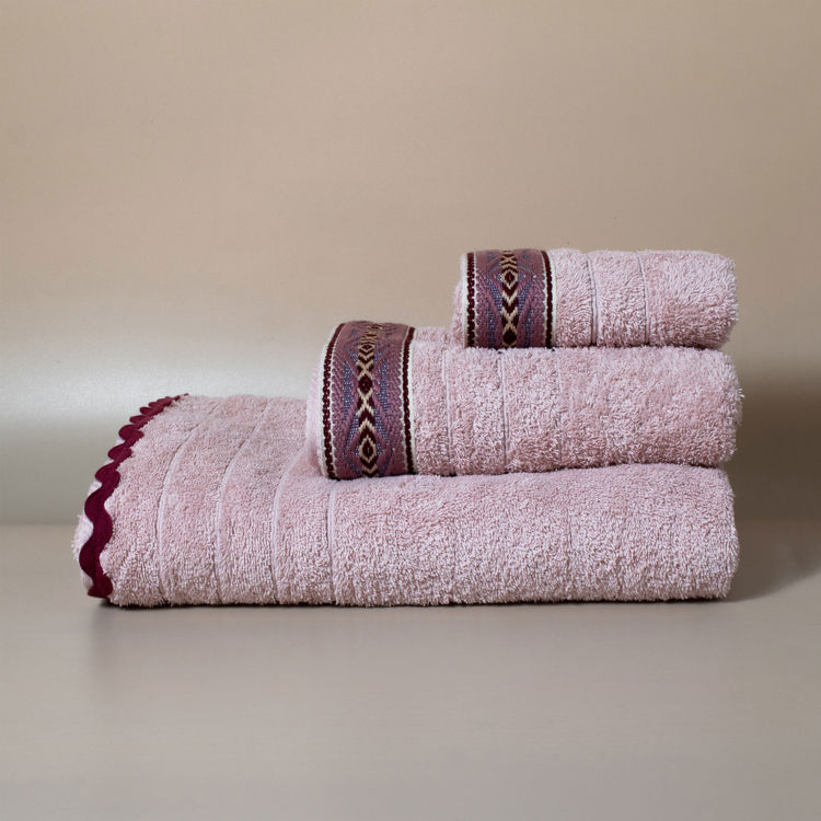 Εικόνα για Βαμβακερή Χειροποίητη Πετσέτα Lima ΡοζΣετ Πετσέτες 30x50 - 50x100 - 80x150