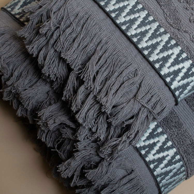 Εικόνα για Βαμβακερή Χειροποίητη Πετσέτα Roots ΓκριΠετσέτα Προσώπου 50x90